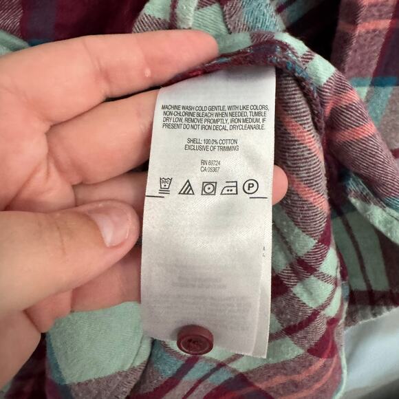 Columbia Sportswear Multicolor Red Button Down Flannel Top Women's Size Small - Picture 5 of 5